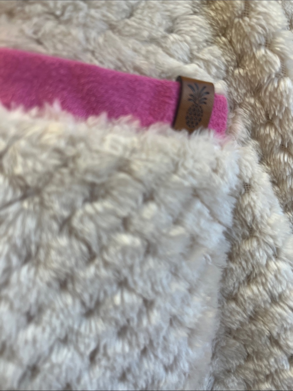 Simply Southern Cream Plush Pullover with Pink Collar - Picture 4 of 8